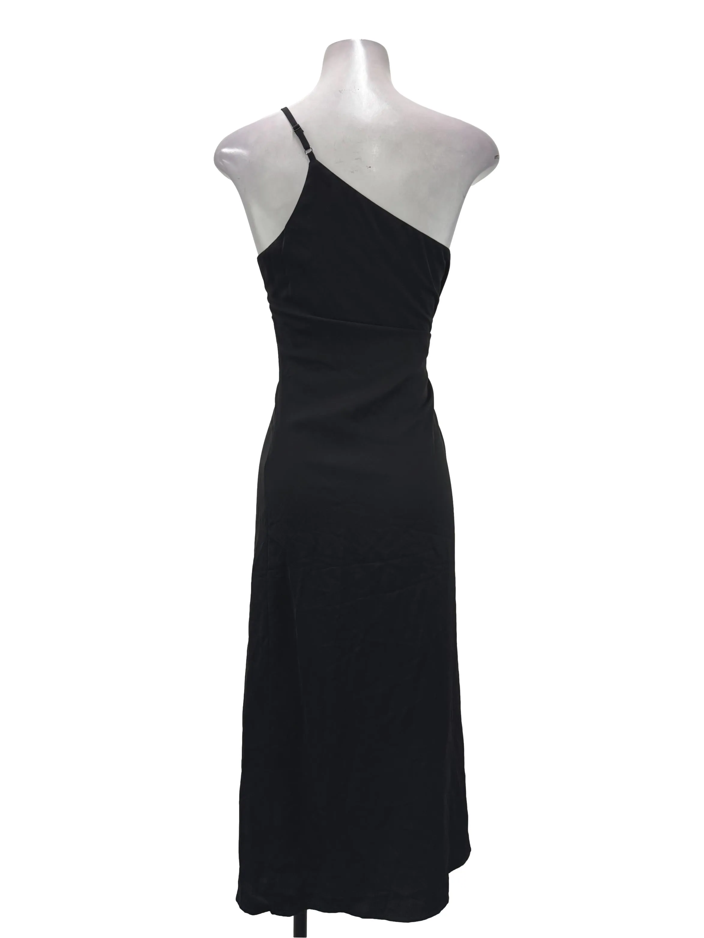 Black One-Shoulder Midi Dress