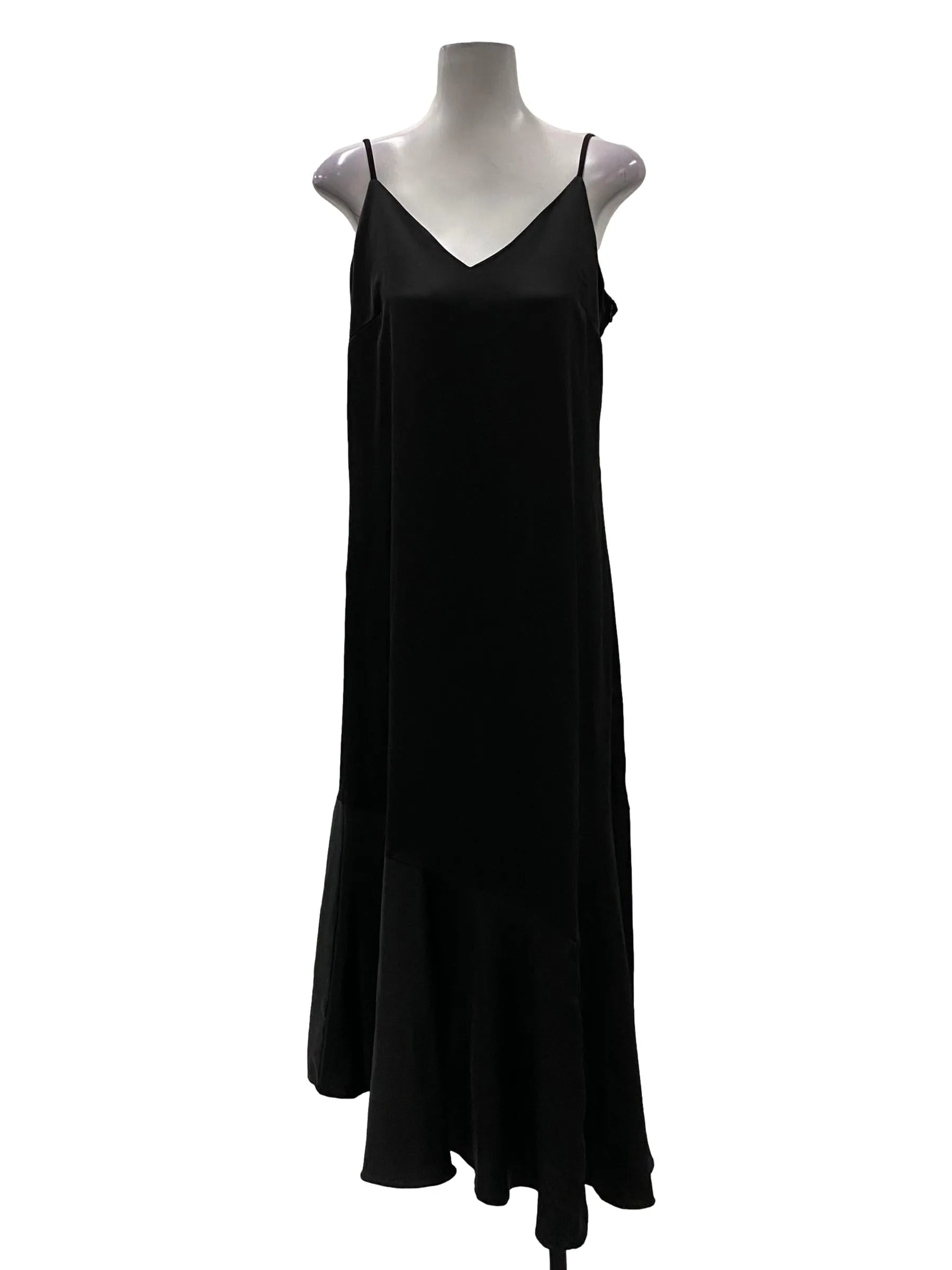 Black Spaghetti Strap Asymmetrical Dress