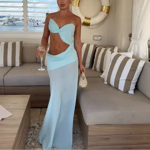 Blue Sheer Vacation Dress