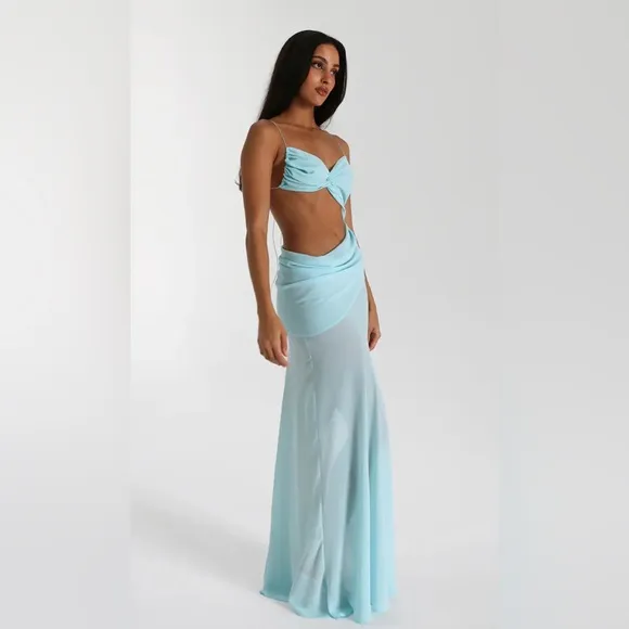 Blue Sheer Vacation Dress