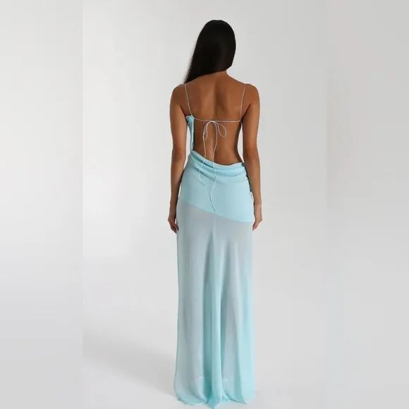 Blue Sheer Vacation Dress
