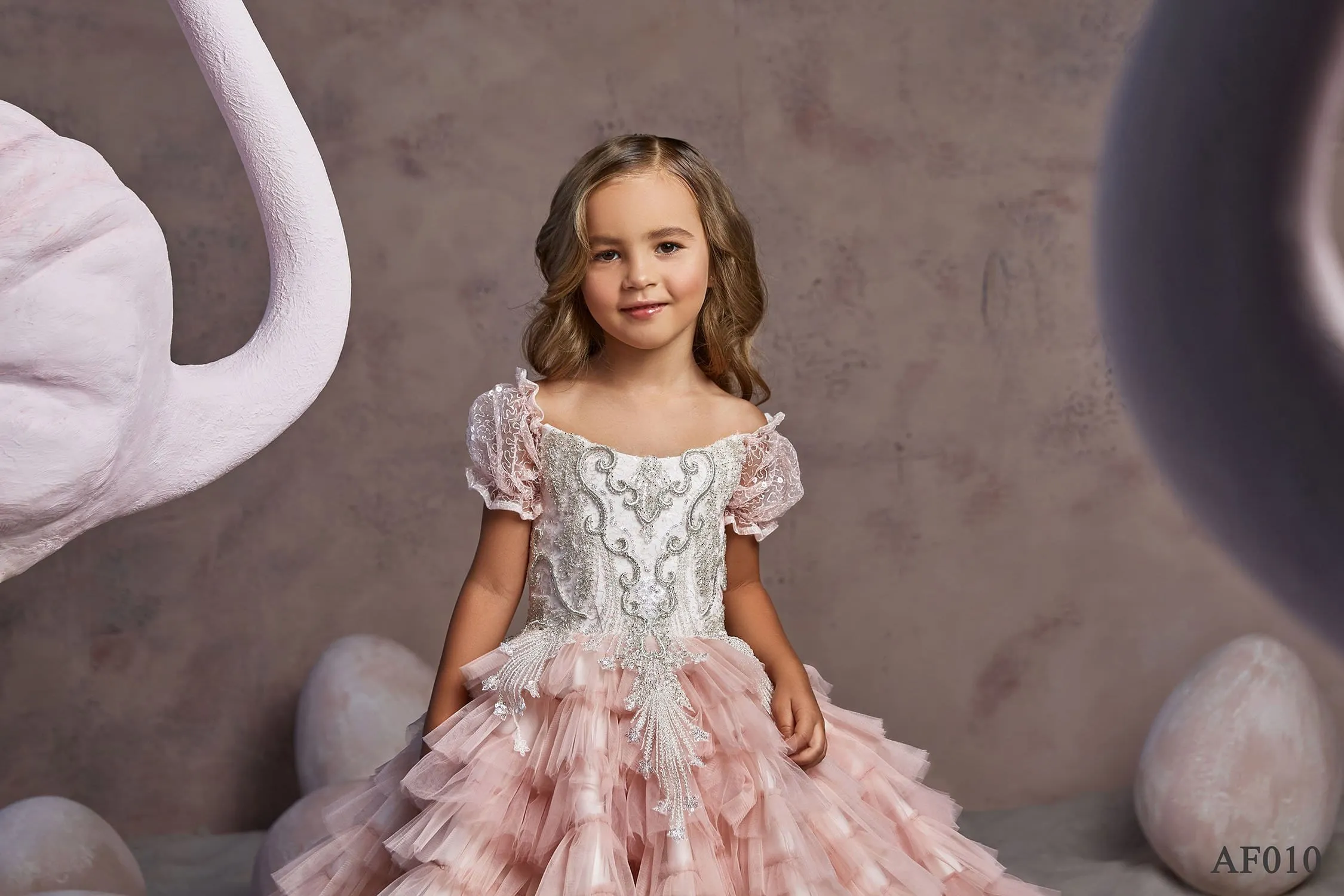 Blush Flower Girl Ball Gown Dress for Quinceanera