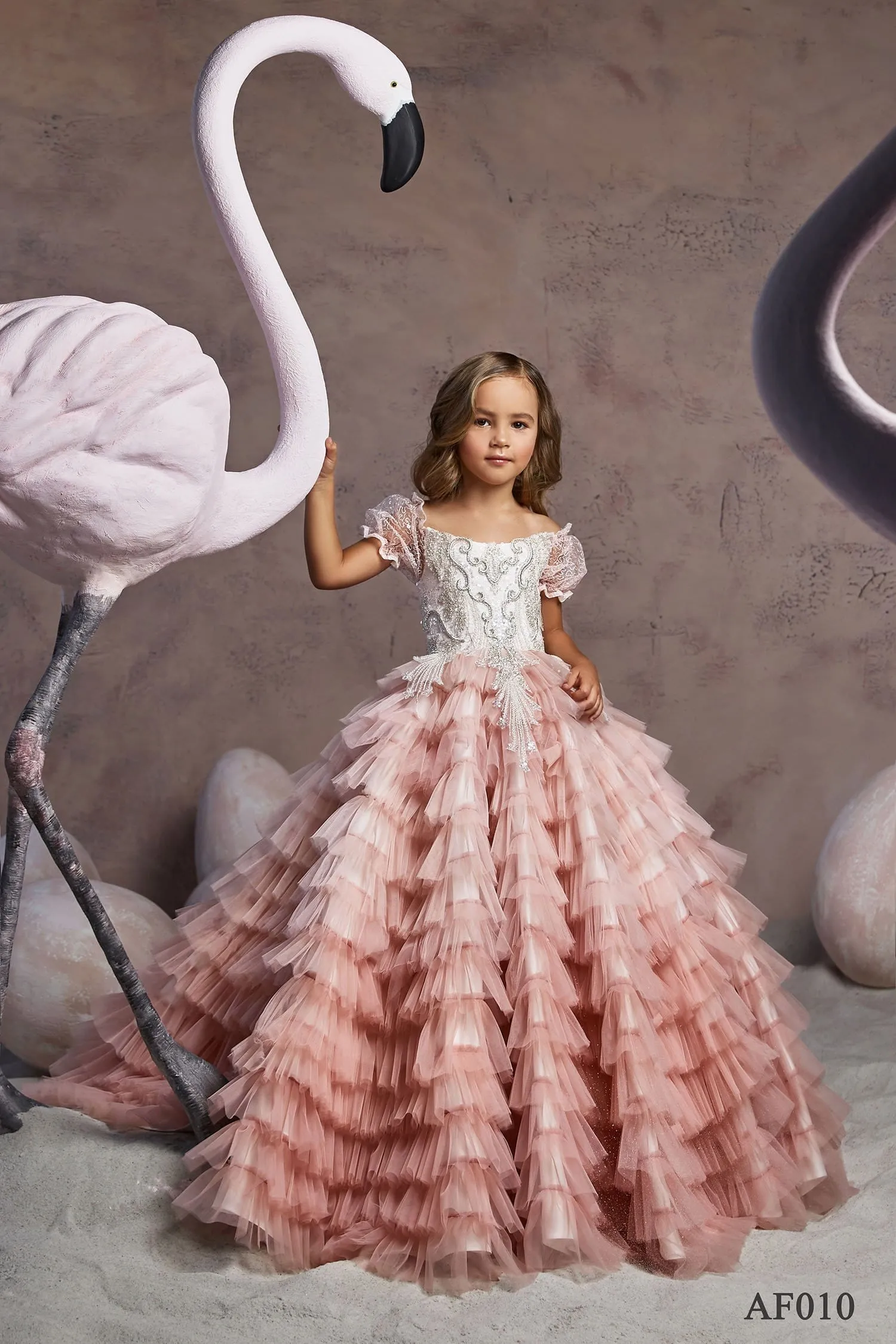 Blush Flower Girl Ball Gown Dress for Quinceanera