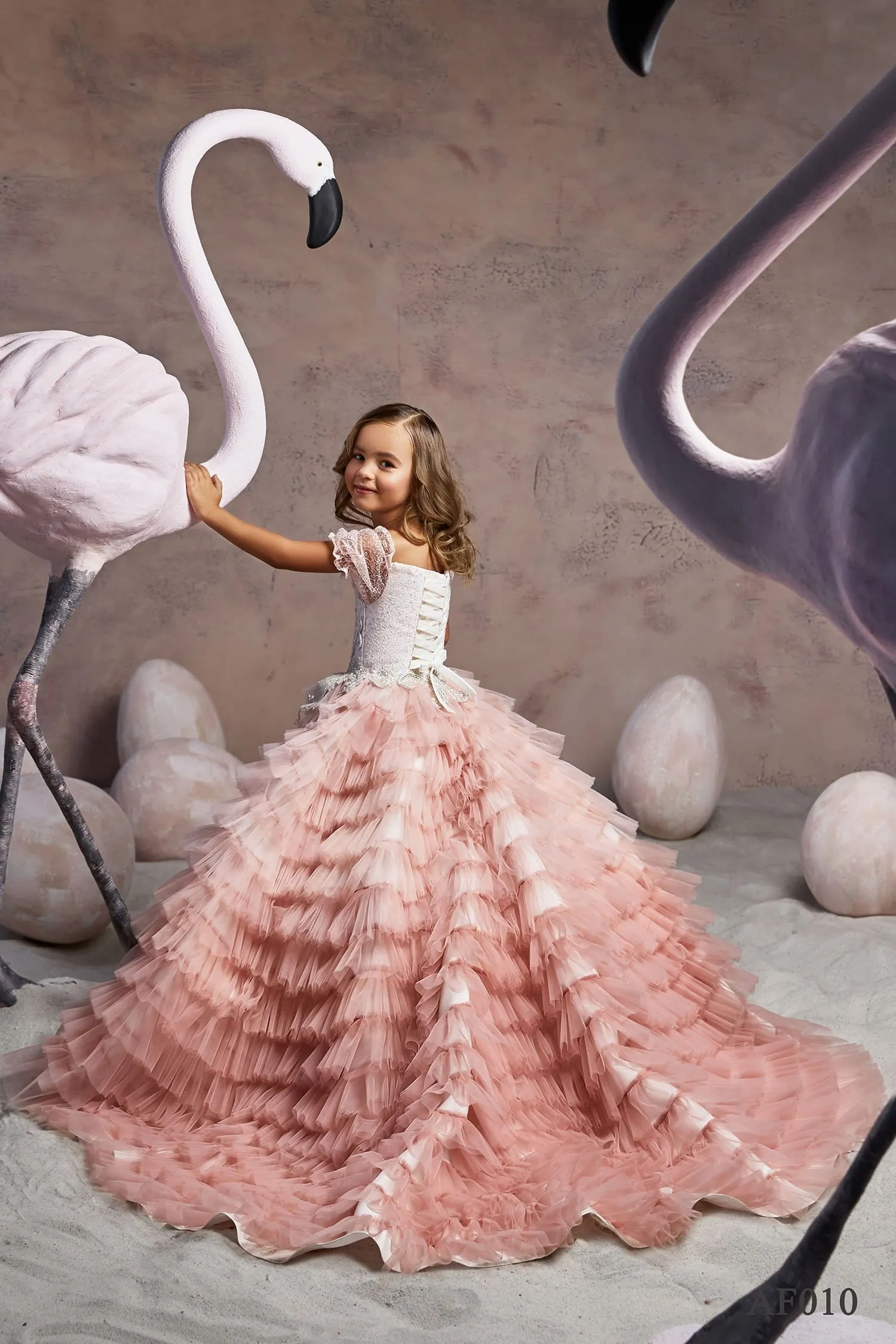 Blush Flower Girl Ball Gown Dress for Quinceanera