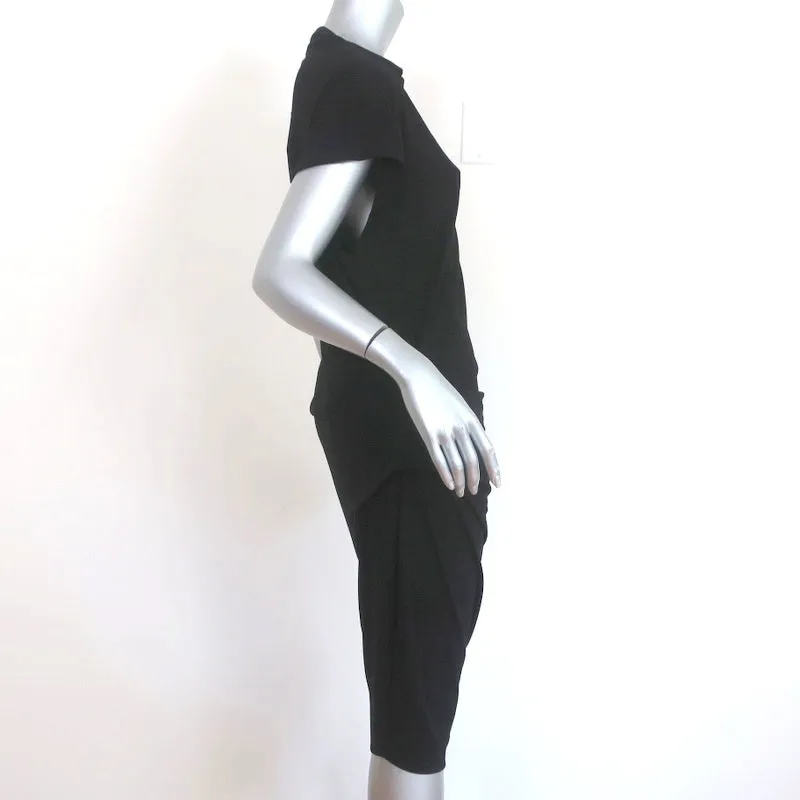 By Malene Birger Dress Natuche Black Draped Stretch Crepe Size Large NEW