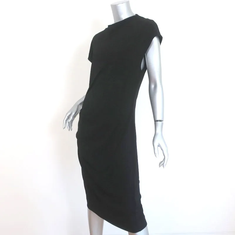 By Malene Birger Dress Natuche Black Draped Stretch Crepe Size Large NEW