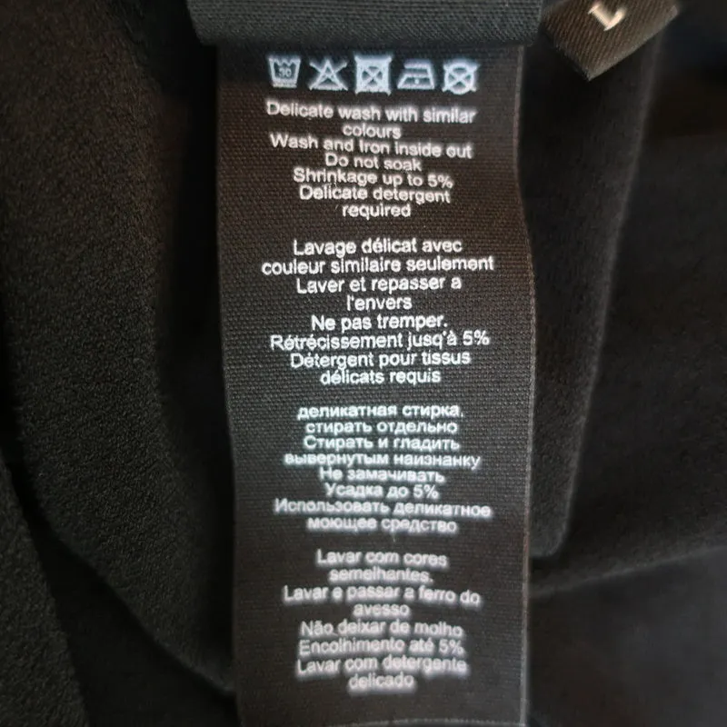 By Malene Birger Dress Natuche Black Draped Stretch Crepe Size Large NEW