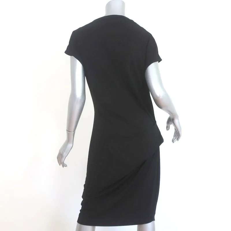 By Malene Birger Dress Natuche Black Draped Stretch Crepe Size Large NEW