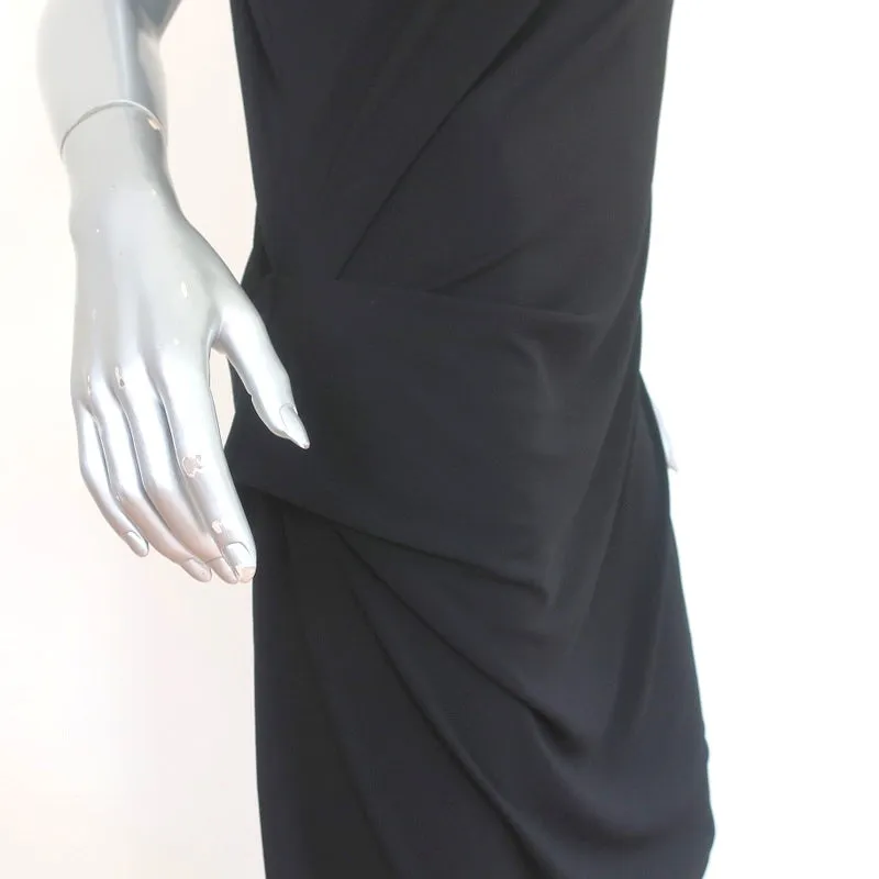 By Malene Birger Dress Natuche Black Draped Stretch Crepe Size Large NEW