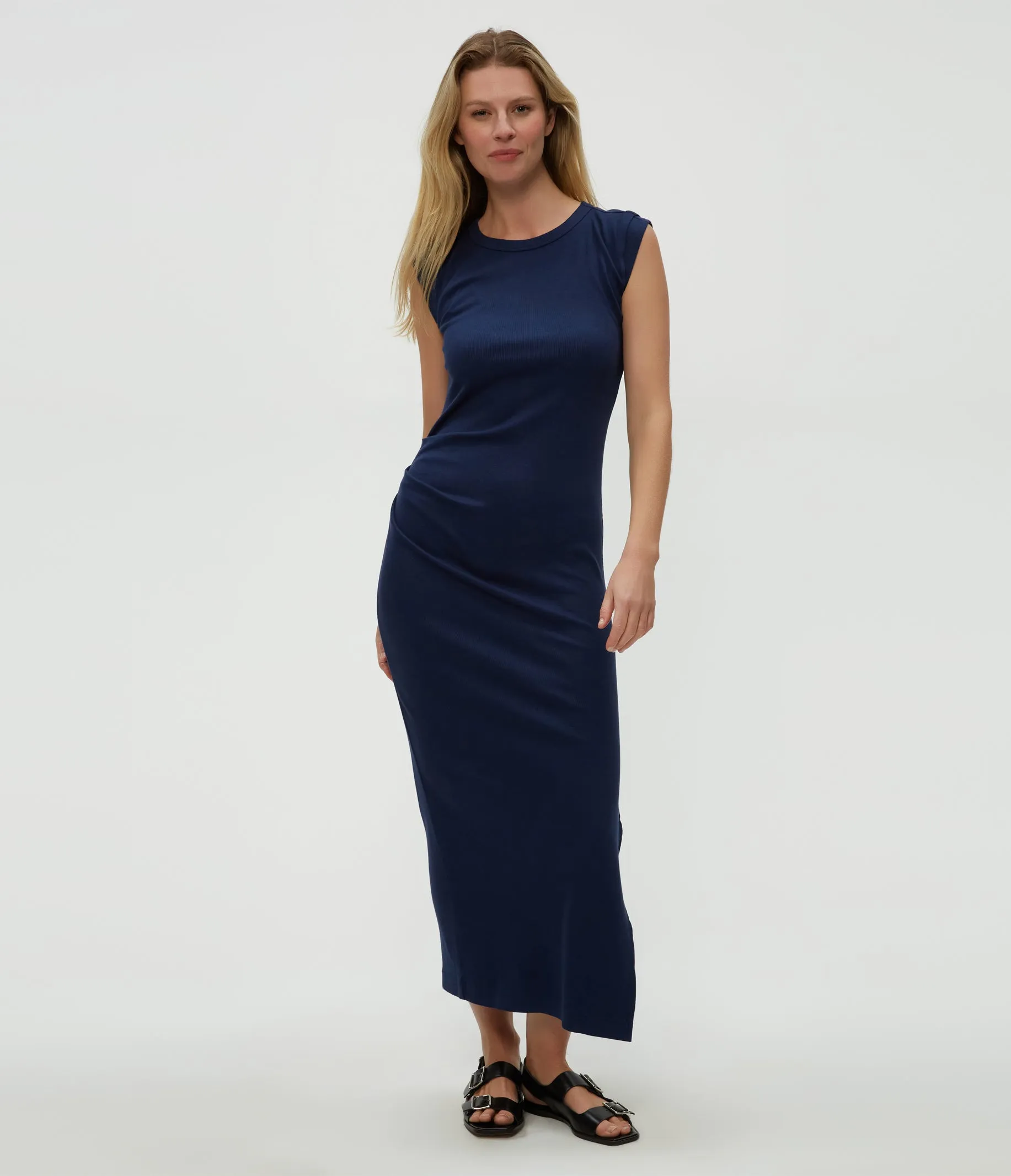 Calliope Power Shoulder Maxi Dress