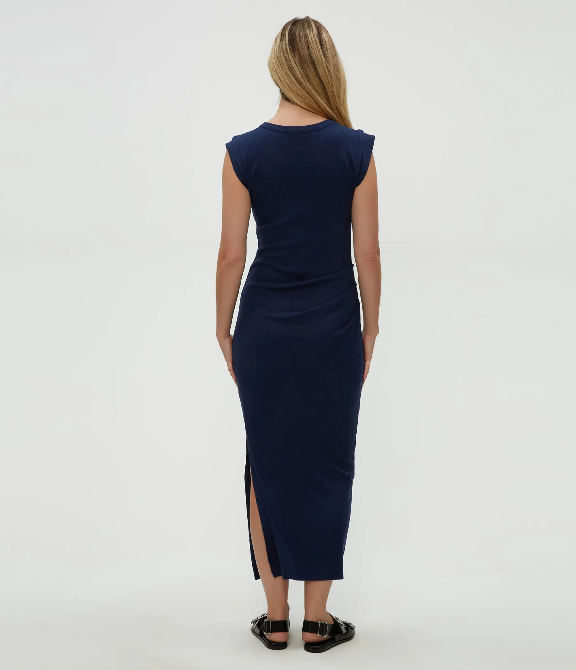 Calliope Power Shoulder Maxi Dress