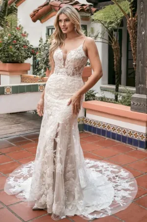 Casablanca Size 18C BL370 Raquel Champagne/Nude/Ivory Gown
