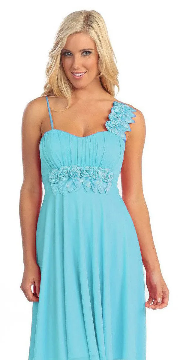 Celavie 2163L Chiffon Semi Formal Gown Dress Flowy