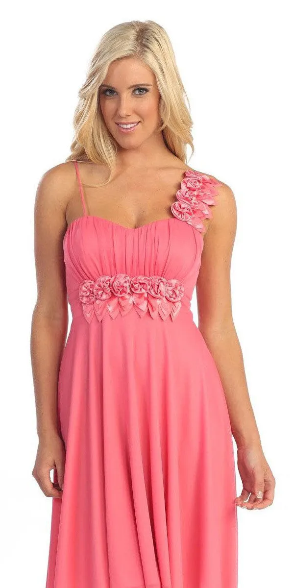 Celavie 2163L Chiffon Semi Formal Gown Dress Flowy