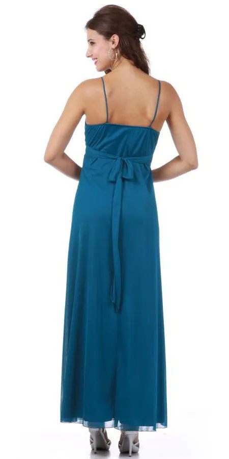 Celavie 2163L Chiffon Semi Formal Gown Dress Flowy