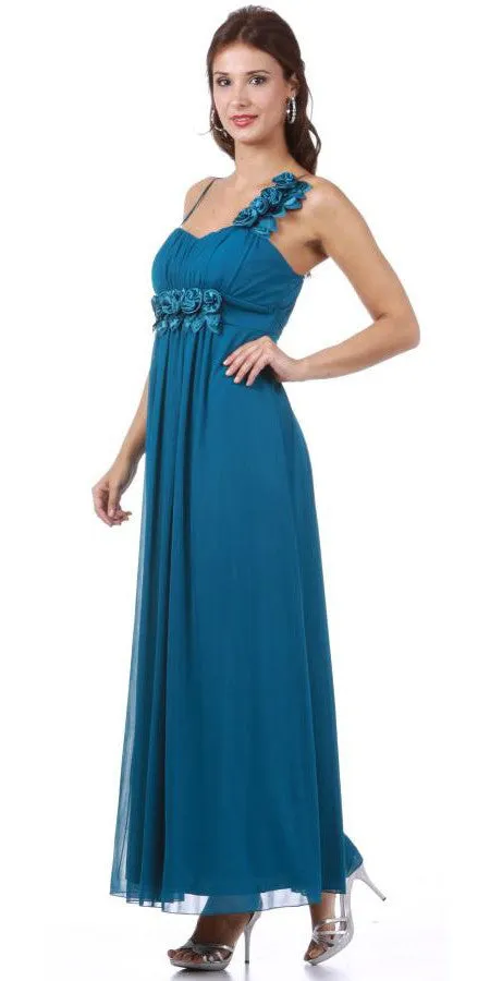 Celavie 2163L Chiffon Semi Formal Gown Dress Flowy