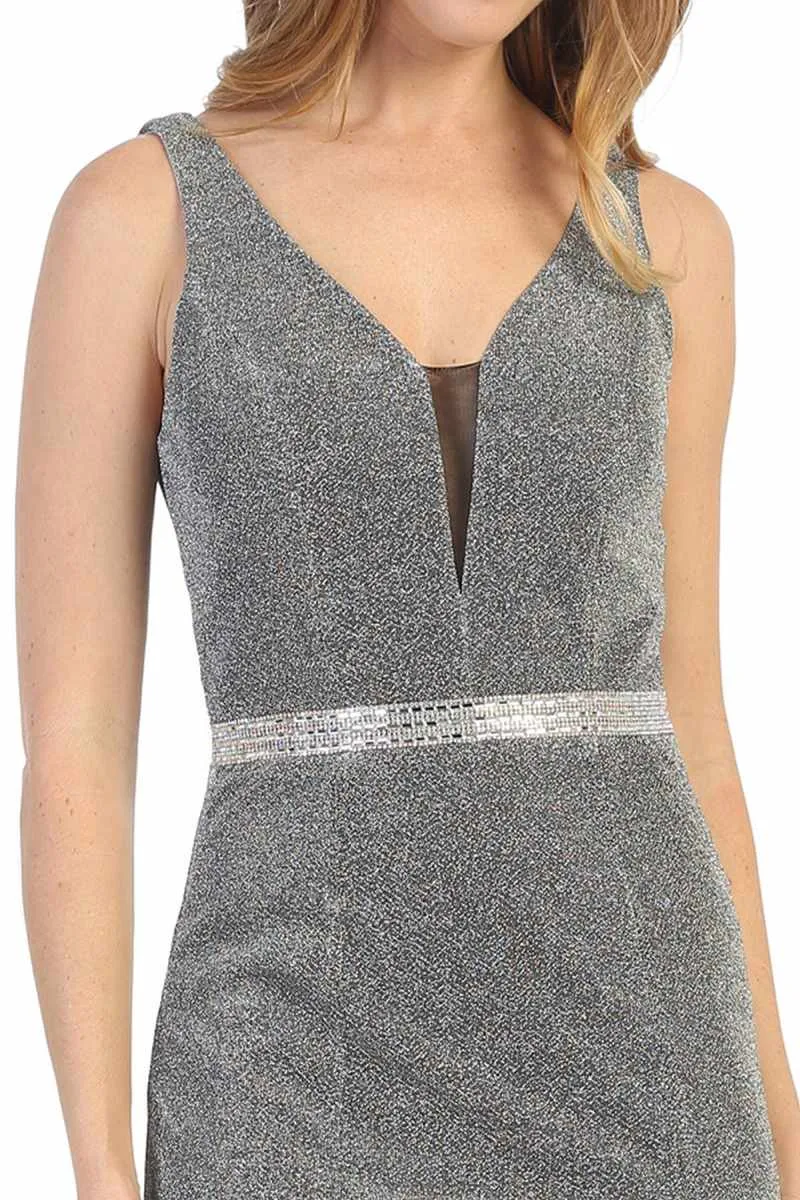 Celavie 6483-L V-Neck Sleeveless Mermaid Long Dress