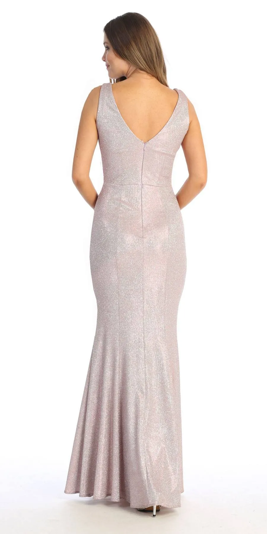 Celavie 6483-L V-Neck Sleeveless Mermaid Long Dress