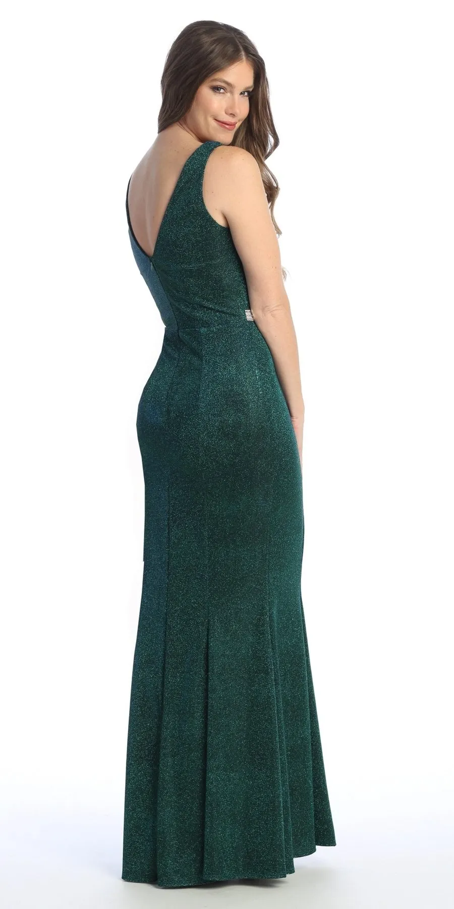 Celavie 6483-L V-Neck Sleeveless Mermaid Long Dress
