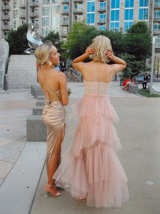 Charming Prom Dress Pink Evening Dress   fg2733