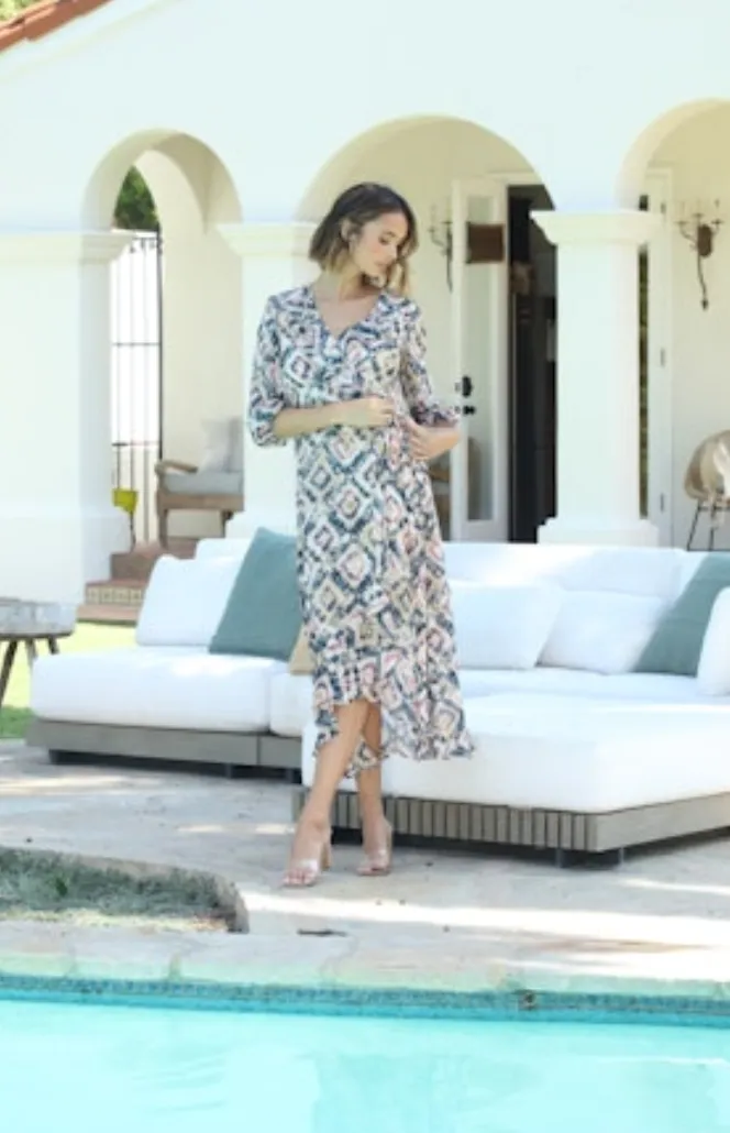 Chiffon Ruffle Wrap Dress