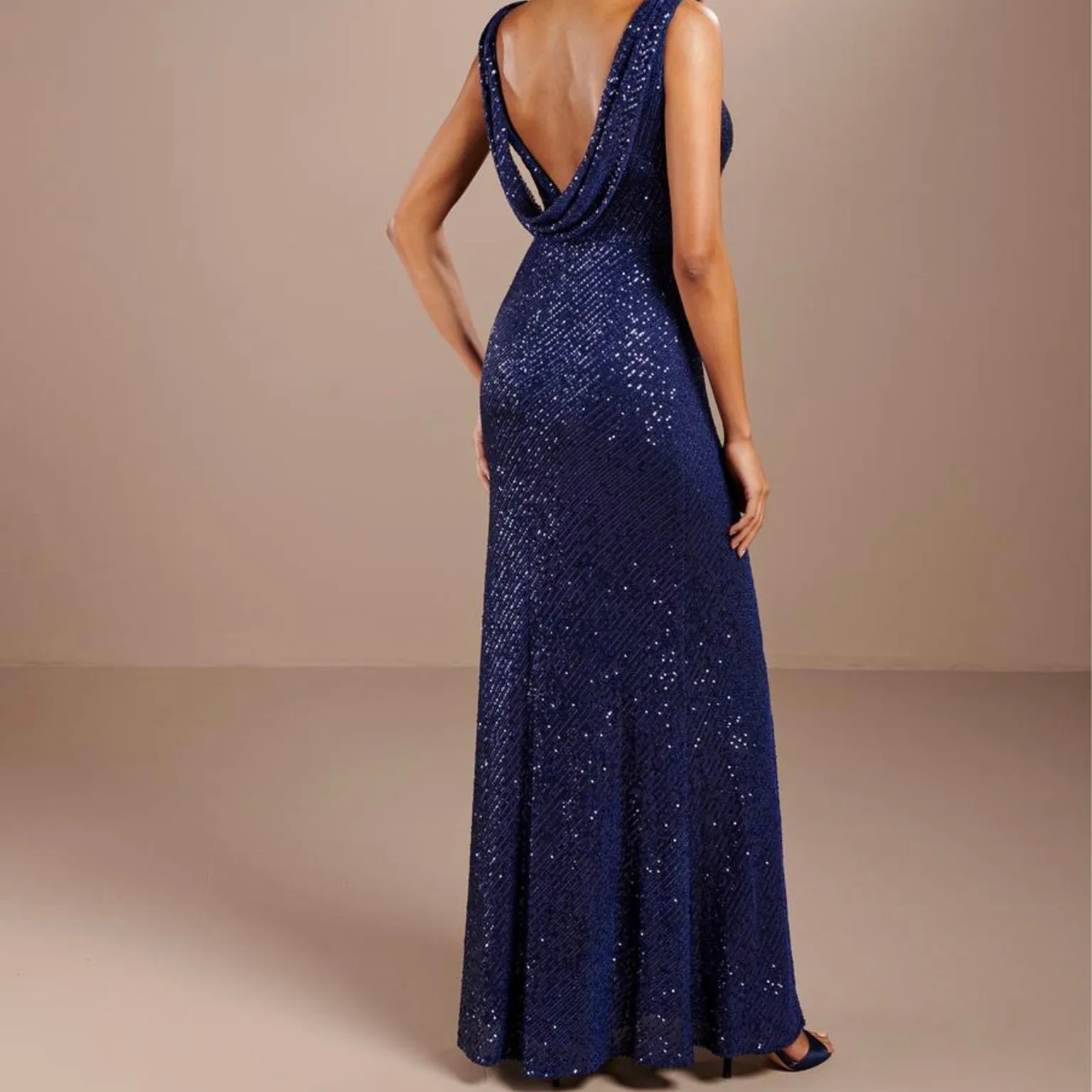 CHRISTINA WU Style 22207 Long Gown Navy Size 14 NWT