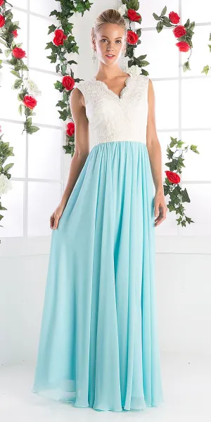 Cinderella Divine 1965 Sleeveless Dress V-Neck Embroidered Bodice