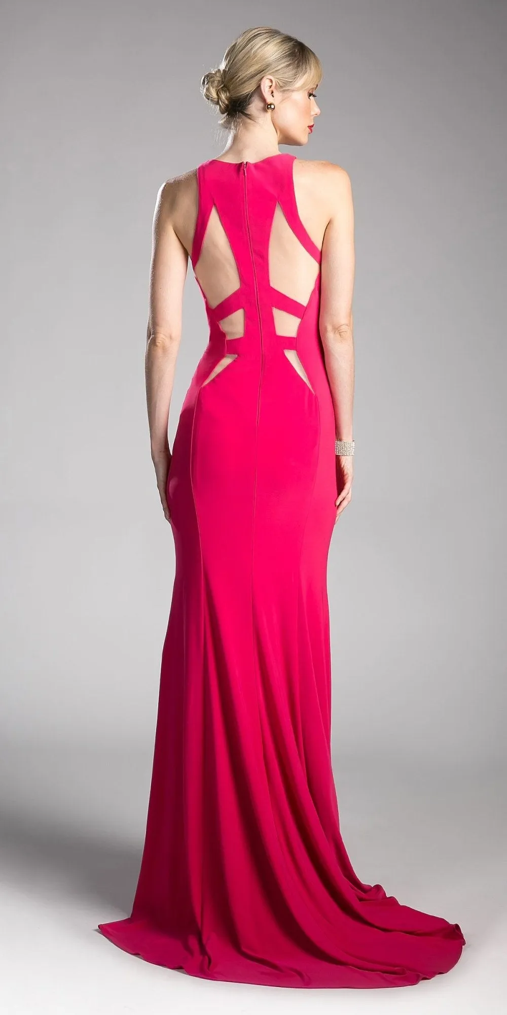 Cinderella Divine 84222 Floor Length Prom Dress with Cut Outs