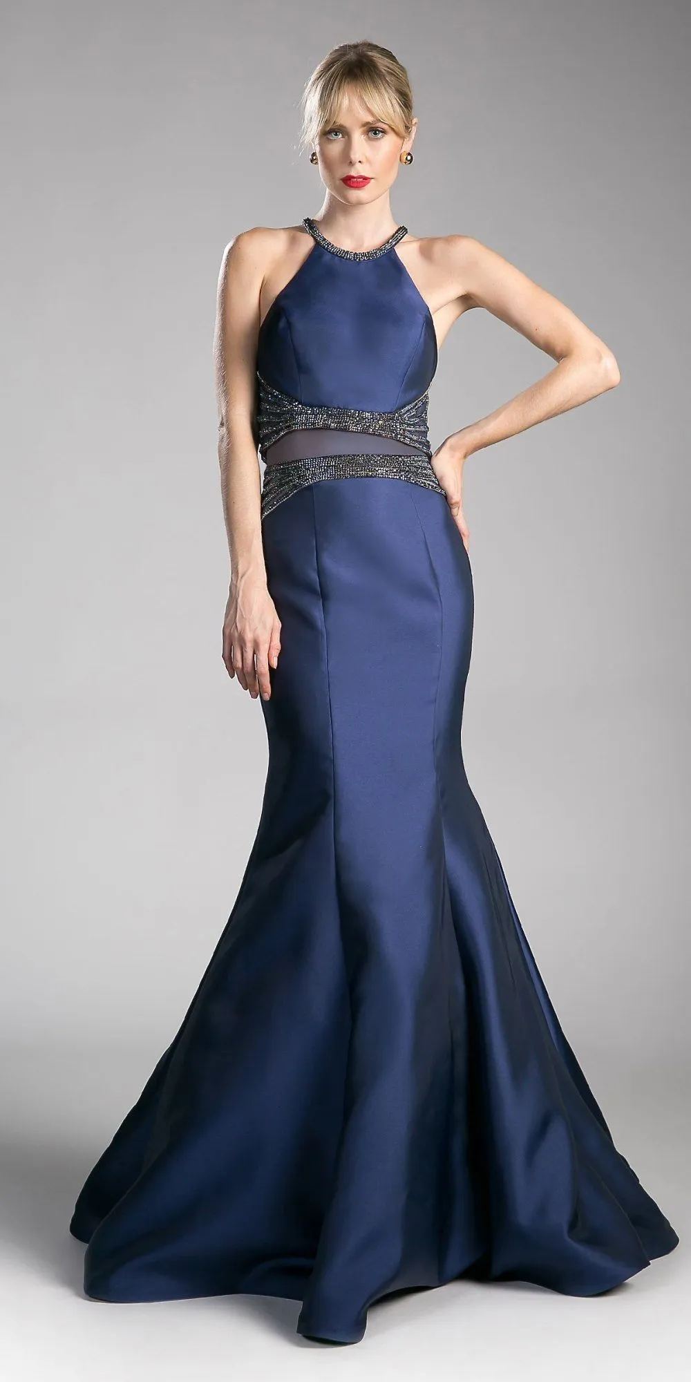 Cinderella Divine CB0023 Two-Piece Mermaid Gown Halter Crop Top