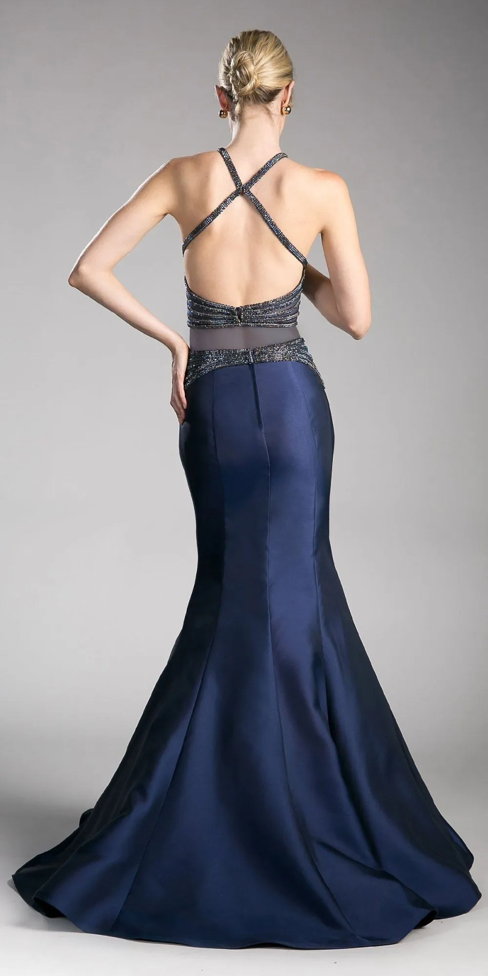 Cinderella Divine CB0023 Two-Piece Mermaid Gown Halter Crop Top