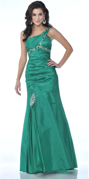 CLEARANCE - Cinderella Divine 1646 Long Dress Taffeta One Shoulder (Size 6)