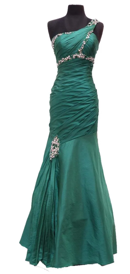 CLEARANCE - Cinderella Divine 1646 Long Dress Taffeta One Shoulder (Size 6)