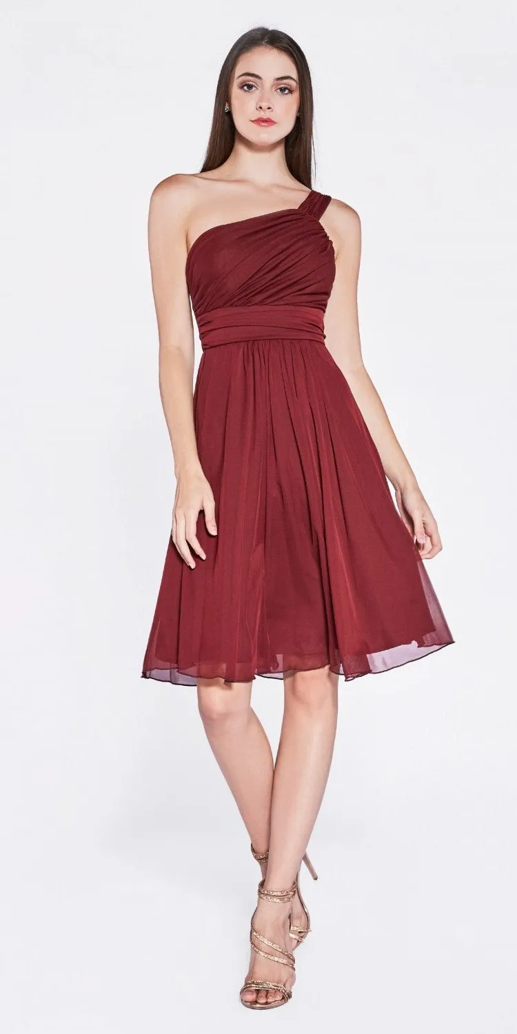 CLEARANCE - Cinderella Divine 3909 One Shoulder Chiffon Dress (Size 2XL)