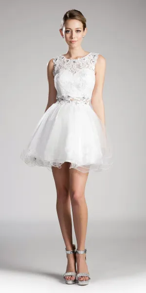 CLEARANCE - Cinderella Divine CD0117 Lace Beaded Short Dress (Size 2XL)