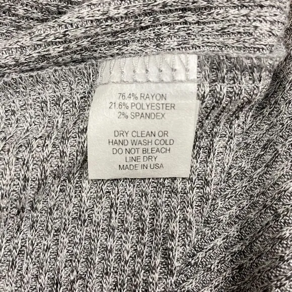 COA Sweater Dress Women's Large Gray Heather Knit Flowy Draped Hem Crew Neck
