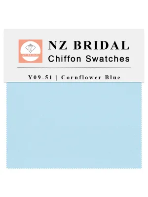 Cornflower Blue Fabric Swatch Samples Chiffon