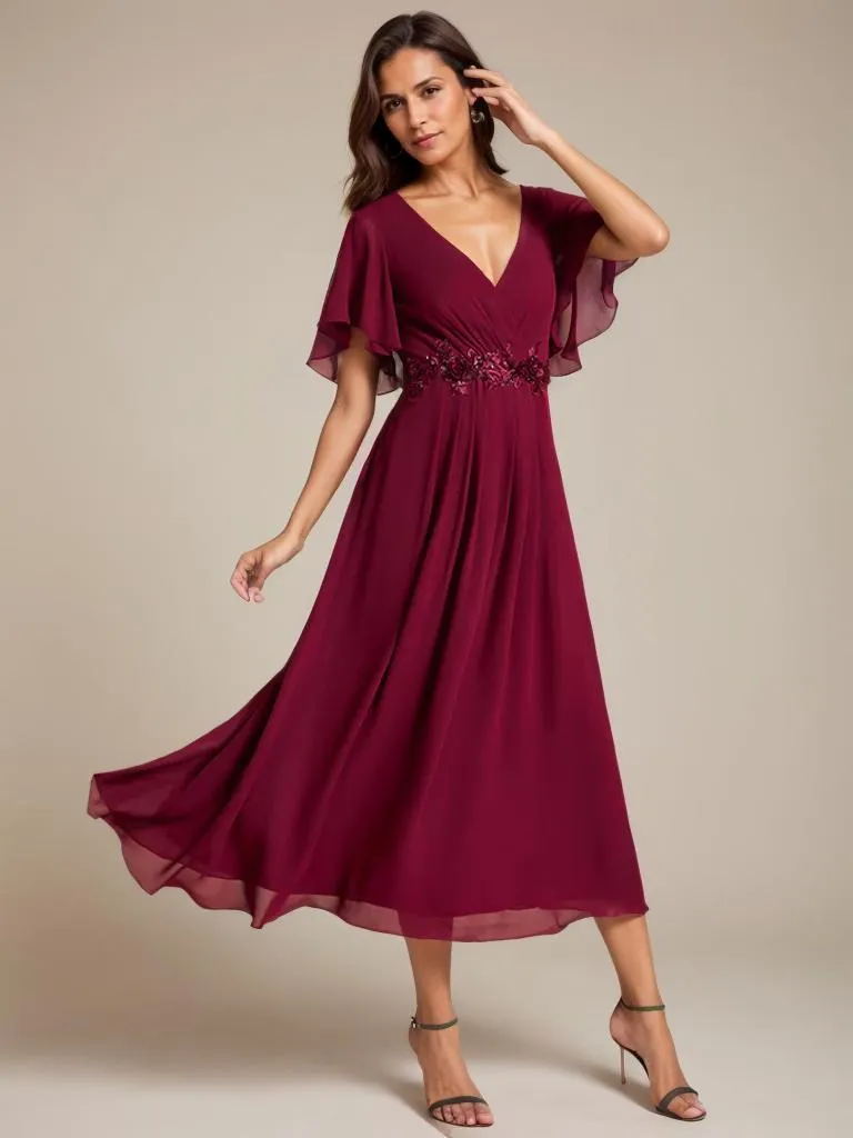 Corrieanne plus size midi Mother of the bride/groom dress