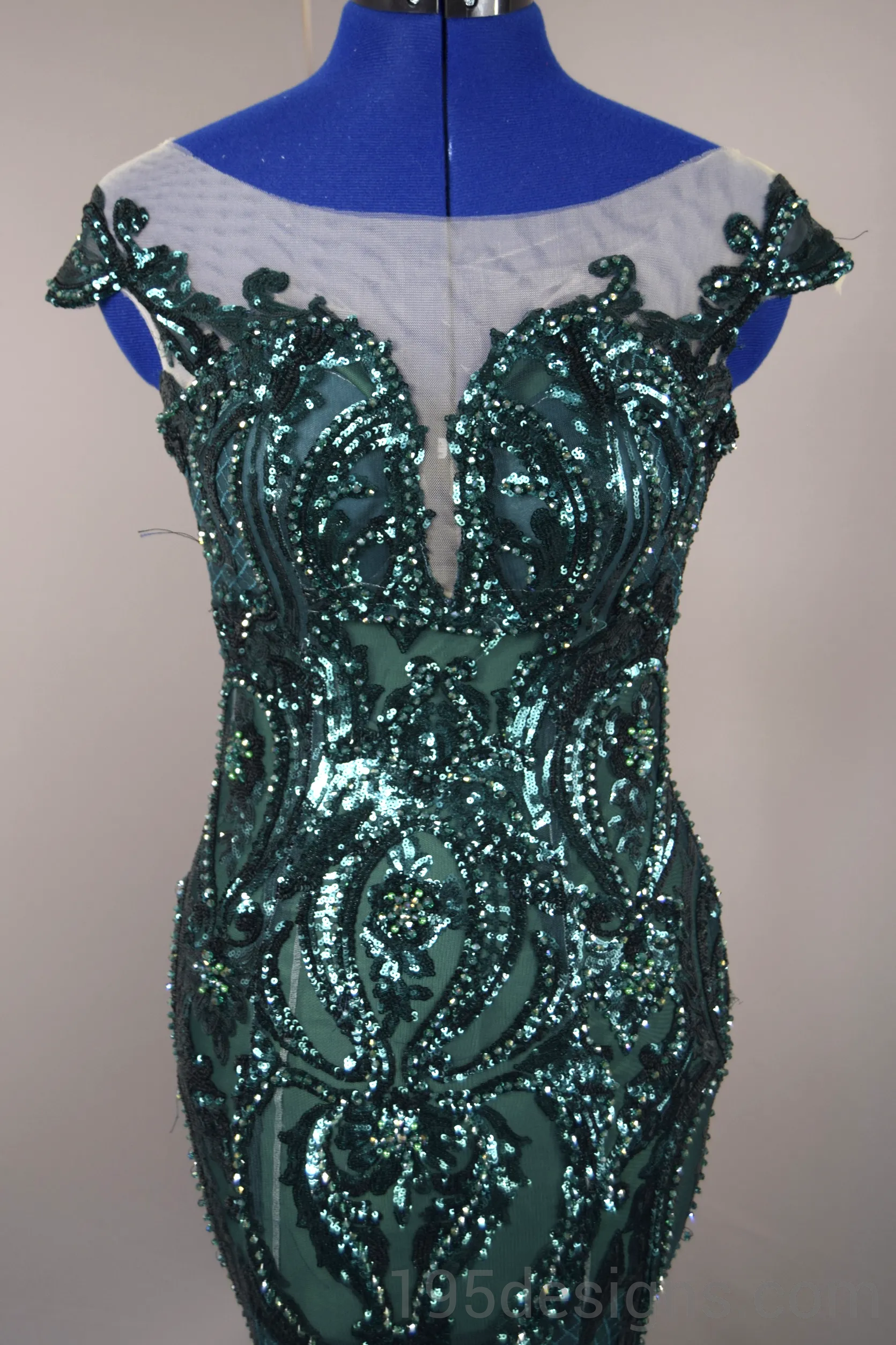 Dark Green Mermaid Wedding Dress