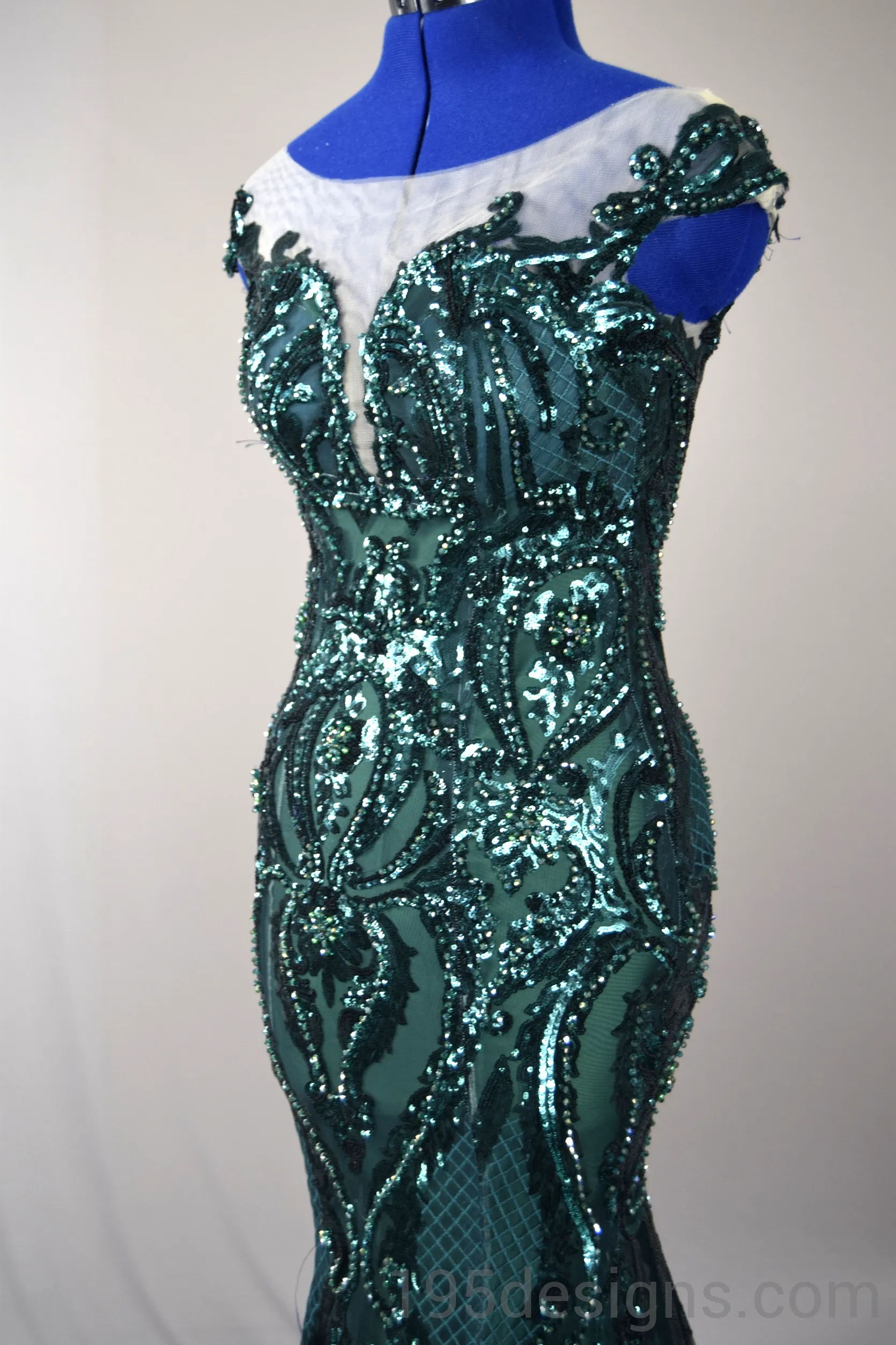 Dark Green Mermaid Wedding Dress
