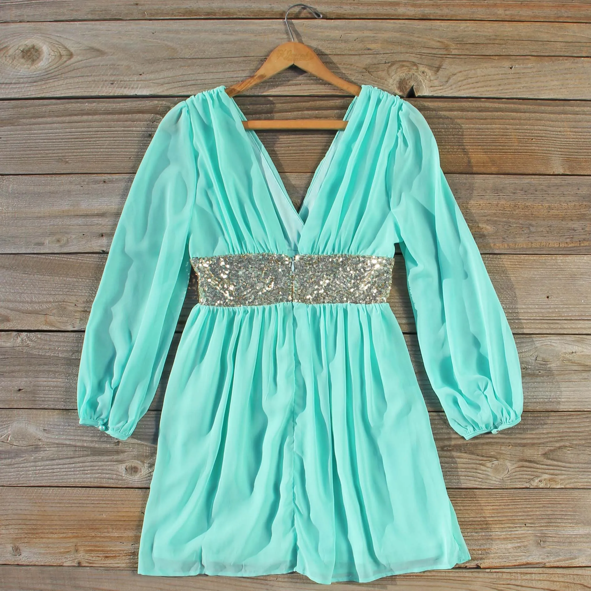 December Snow Dress in Mint
