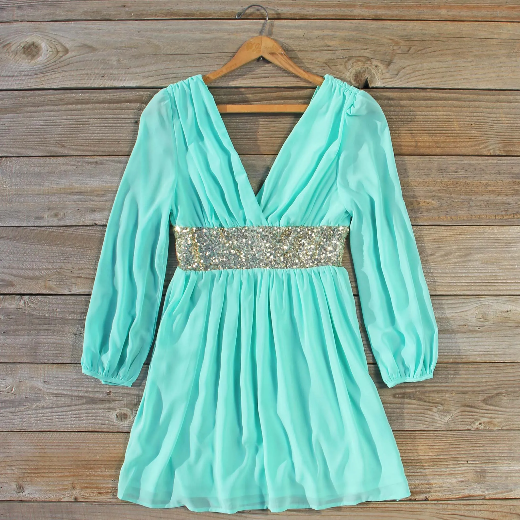 December Snow Dress in Mint