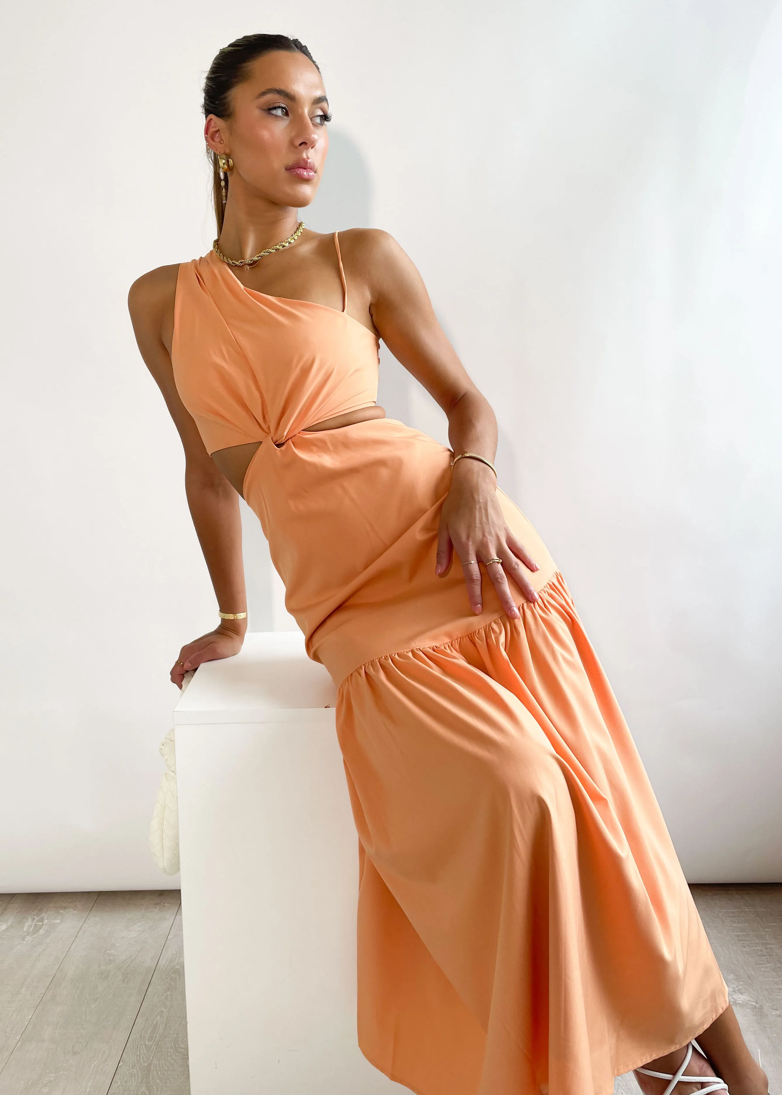 Deltia One Shoulder Maxi Dress - Mango