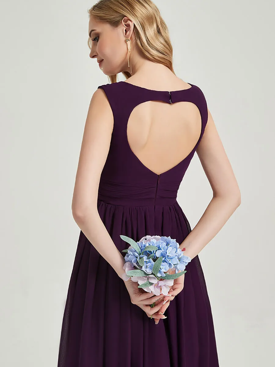 Desert Rose Sweetheart Backless Chiffon Floor-Length Bridesmaid Dress