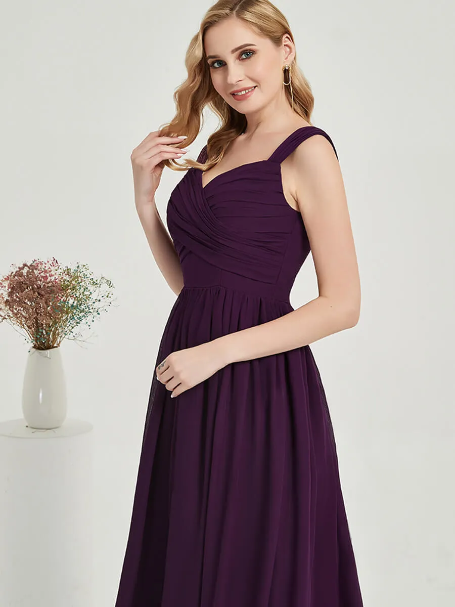 Desert Rose Sweetheart Backless Chiffon Floor-Length Bridesmaid Dress