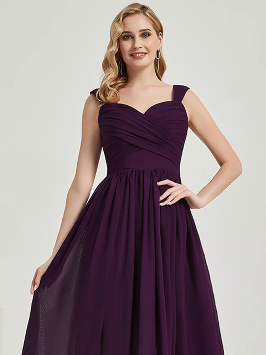Desert Rose Sweetheart Backless Chiffon Floor-Length Bridesmaid Dress