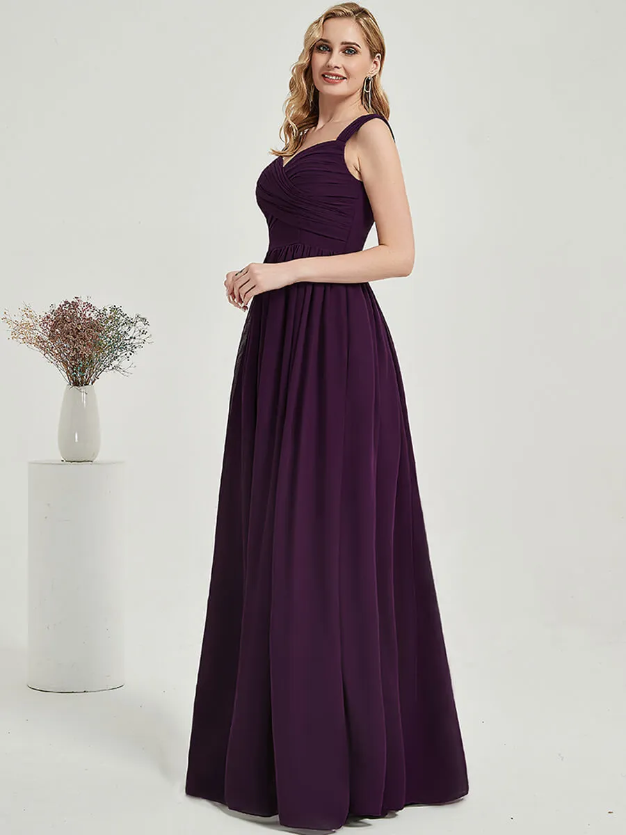 Desert Rose Sweetheart Backless Chiffon Floor-Length Bridesmaid Dress