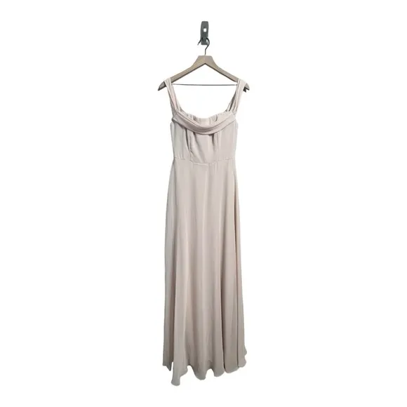 Dessy Collection Lux Chiffon Off the Shoulder Special Occasion Dress Bridesmaid