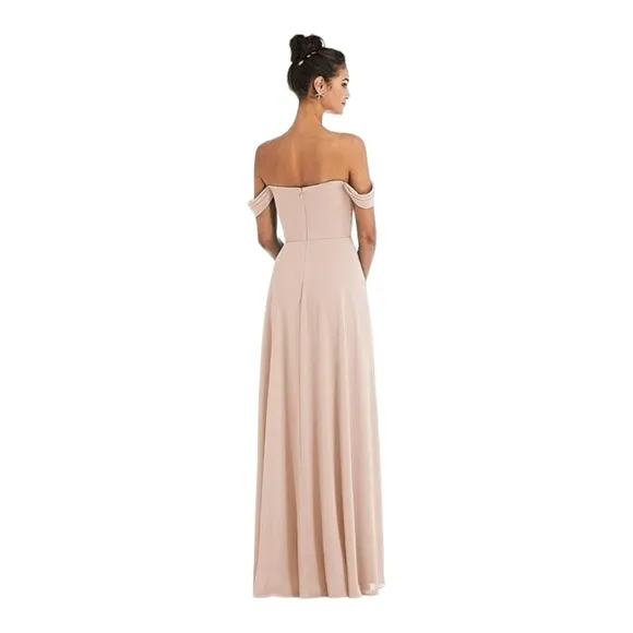 Dessy Collection Lux Chiffon Off the Shoulder Special Occasion Dress Bridesmaid