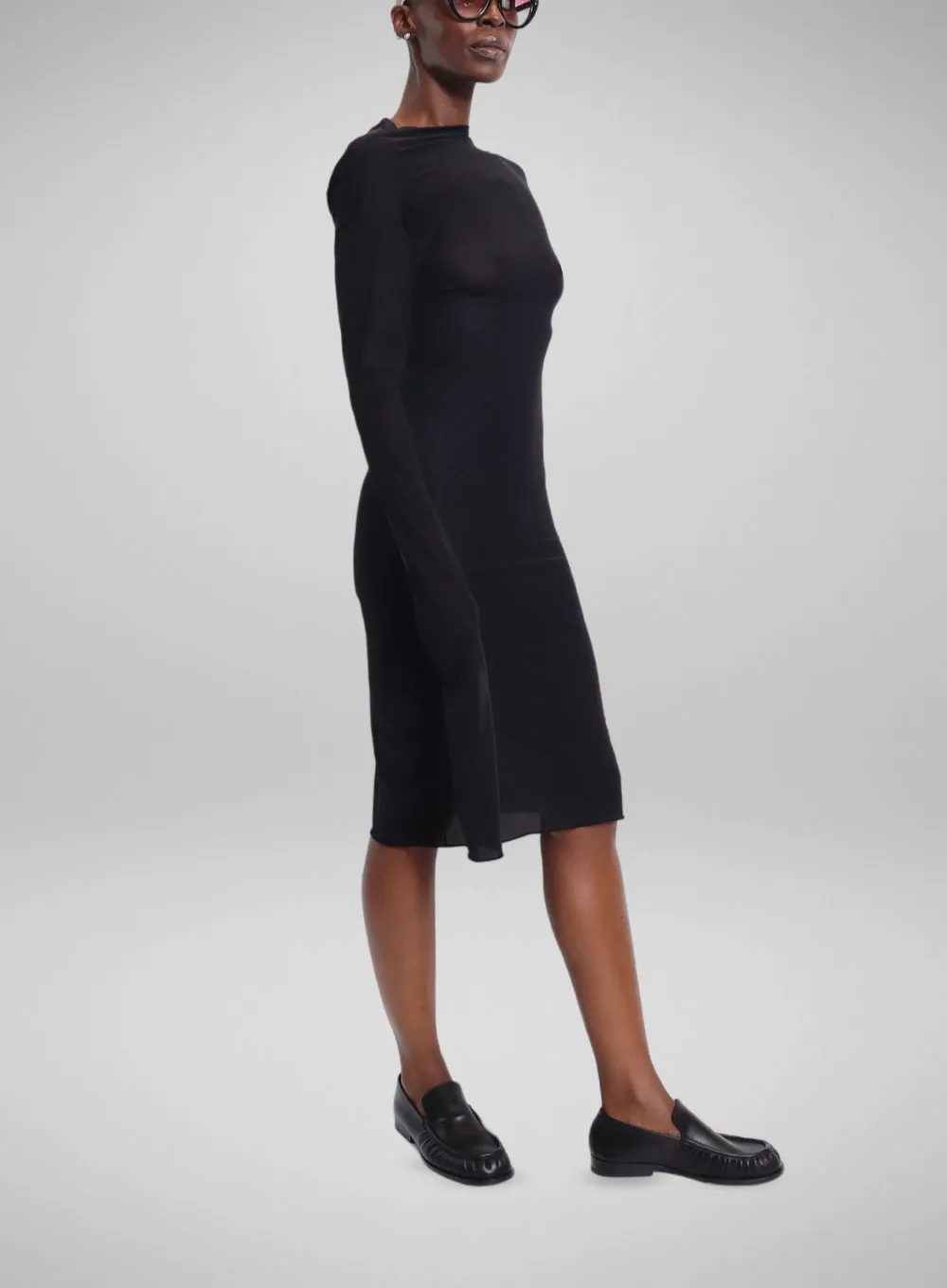 DRIES VAN NOTEN | Fitted Long Sleeve Mesh Dress