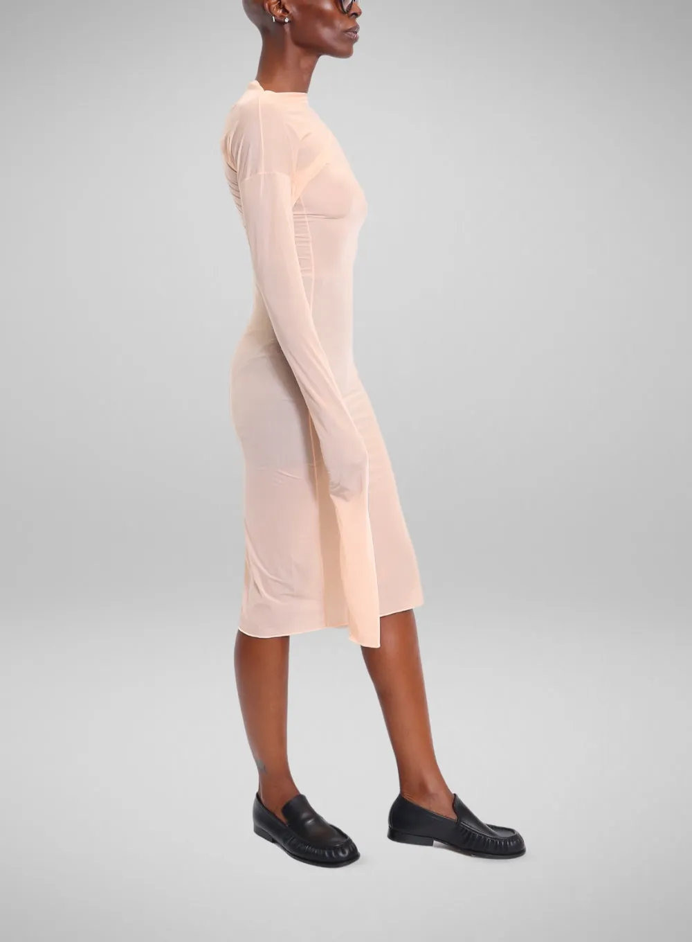 DRIES VAN NOTEN | Fitted Long Sleeve Mesh Dress